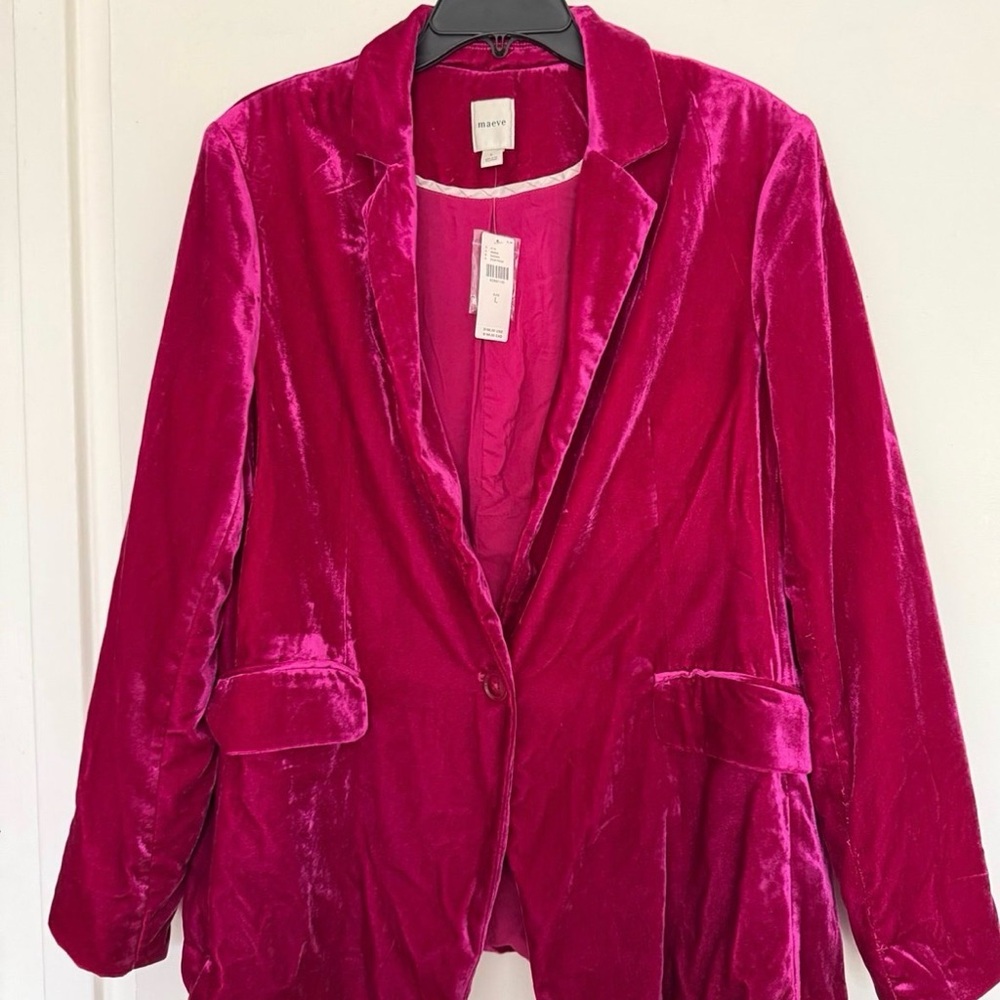 Maeve Fuchsia Velvet Blazer - *NWT*